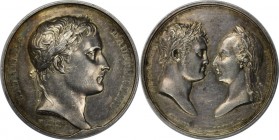 Russische Münzen und Medaillen, Alexander I (1801-1825). Silbermedaille 1805. von B. Andrieu, auf Napoléons I. Sieg über Alexander I. von Rußland und ...