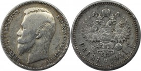 Russische Münzen und Medaillen, Nikolaus II (1894-1918). Rubel 1901 FZ, Silber. Bitkin 53. Sehr schön
