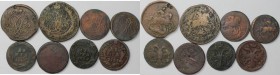 Russische Münzen und Medaillen, Lots und Samllungen Russische Münzen und Medaillen. Denga 1731 1 Streifen, 2 x Denga 1737-1746/5, 2 x 1 Kopeken 1758, ...