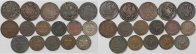 Russische Münzen und Medaillen, Lots und Samllungen Russische Münzen und Medaillen. 2 Kopeken 1859 BM, 15 x 2 Kopeken 1815 - 1913, Lot von 16 münzen. ...
