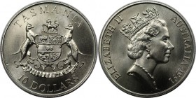 Weltmünzen und Medaillen, Australien / Australia. "Tasmania". 10 Dollars 1991, Silber. 0.6 OZ. KM 153. Stempelglanz