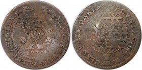 Weltmünzen und Medaillen, Brasilien / Brazil. 10 Reis 1730, Kupfer. KM 142.2. Schön-sehr schön