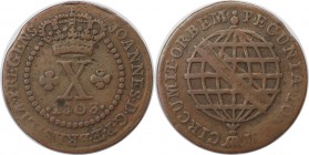 Weltmünzen und Medaillen, Brasilien / Brazil. 10 Reis 1803, Kupfer. KM 232.1. Sehr schön