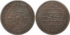 Weltmünzen und Medaillen, Brasilien / Brazil. 20 Reis 1813 R, Kupfer. KM 233.3. Sehr schön-vorzüglich