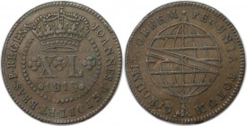 Weltmünzen und Medaillen, Brasilien / Brazil. 40 Reis 1815 R, Kupfer. KM 234.3. Vorzüglich