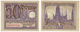 Banknoten, Danzig. 50 Pfennig 1919. Broun. Pick 11. UNC