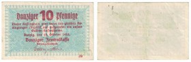 Banknoten, Danzig. 10 Pfennige 1923. Pick 35b. aXF