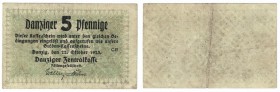 Banknoten, Danzig. 5 Pfennige 1923. Pick 34a. aVF