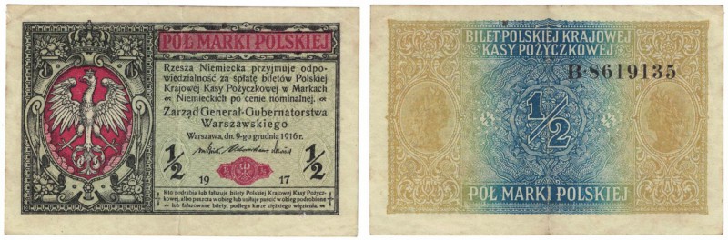 Banknoten, Polen / Poland. Deutsche Besetzung von Polen während des Ersten Weltk...