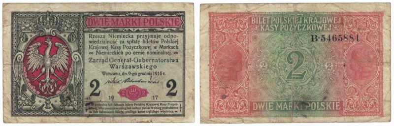 Banknoten, Polen / Poland. Deutsche Besetzung von Polen während des Ersten Weltk...