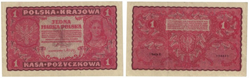Banknoten, Polen / Poland. 1 Marka 1919. Pick 23. II