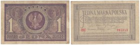 Banknoten, Polen / Poland. 1 Marka (Jedna Marka Polska) 1919. Pick 19. III