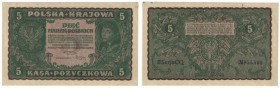 Banknoten, Polen / Poland. 5 Marek 1919. Pick 24. II