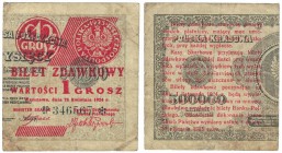Banknoten, Polen / Poland. 1 Grosz 1924. Pick 42b. IV