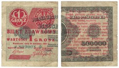 Banknoten, Polen / Poland. 1 Grosz 1924. Pick 42a. IV