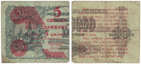 Banknoten, Polen / Poland. 5 Groszy 1924. Pick 43a. IV