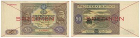 Banknoten, Polen / Poland. 50 Zlotych 1946. "SPEZIMEN" Pick 128. aUNC