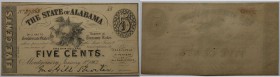 Banknoten, USA / Vereinigte Staaten von Amerika, Obsolete Banknotes. Montgomery, AL- State of Alabama. 5 Cents Banknote 1863. I