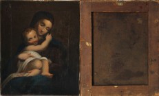 Kunst und Antiquitäten / Art and antiques, Ölgemälde. "Maria mit einem Kind, Jesus". Frankreich, Italien 1600-1699 Jahr. Maße Gemälde: 28 x 34 cm. Öl ...
