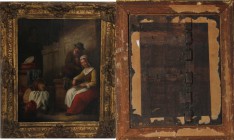 Kunst und Antiquitäten / Art and antiques. Ölgemälde. Niederlande 1700-1799 Jahr. Motiv: Lebensart. Maße Gemälde: 32 x 40 cm. Maße mit Rahmen: 43 x 51...