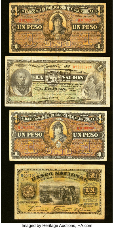 Argentina & Uruguay Group Lot of 7 Examples Fine. Stains, pinholes and edge tear...