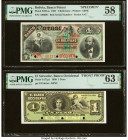 Bolivia Banco Potosi 1 Boliviano 1.1.1887 Pick S221as Specimen PMG Choice About Unc 58; El Salvador Banco Occidental 1 Peso 30.9.1899 Pick S171p1 Fron...