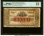 Brazil Thesouro Nacional 5 Mil Reis ND (1860-68) Pick A237 PMG Choice Fine 15. Previous mounting is noted. HID09801242017 © 2022 Heritage Auctions | A...