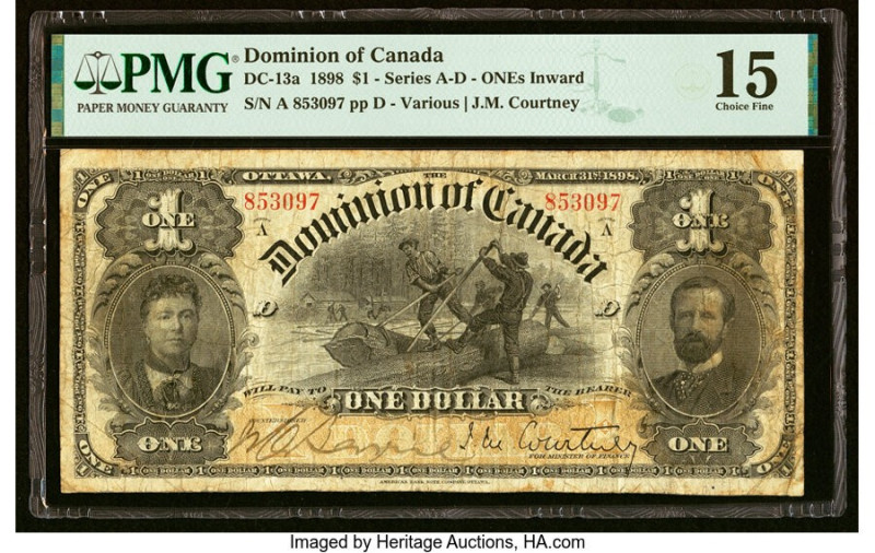 Canada Dominion of Canada $1 31.3.1898 DC-13a PMG Choice Fine 15. HID09801242017...