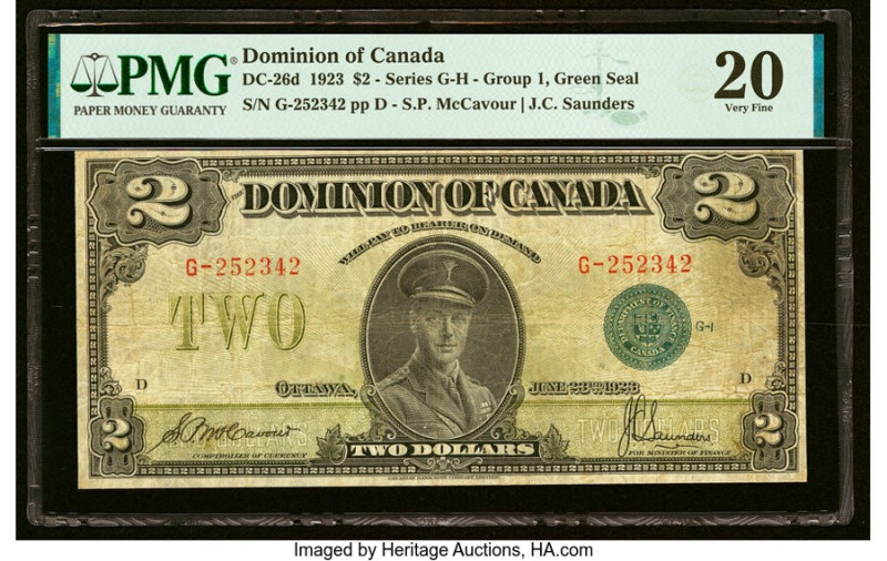 Canada Dominion of Canada $2 23.6.1923 DC-26d PMG Very Fine 20. HID09801242017 ©...