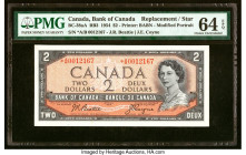 Canada Bank of Canada $2 1954 BC-38aA Replacement PMG Choice Uncirculated 64 EPQ. HID09801242017 © 2022 Heritage Auctions | All Rights Reserved