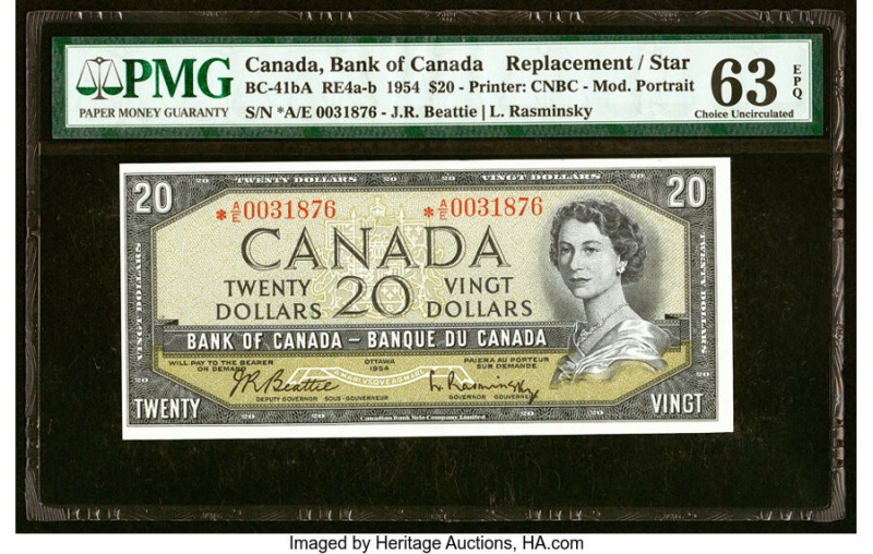 Canada Bank of Canada $20 1954 Pick 80b BC-41bA Replacement PMG Choice Uncircula...