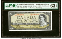Canada Bank of Canada $20 1954 Pick 80b BC-41bA Replacement PMG Choice Uncirculated 63 EPQ. HID09801242017 © 2022 Heritage Auctions | All Rights Reser...