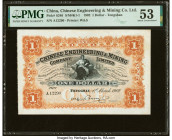 China Chinese Engineering & Mining Company Limited 1 Dollar 1.3.1902 Pick S246 S/M#K1-1 PMG About Uncirculated 53. Stains have been lightened on this ...