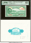 Ethiopia State Bank of Ethiopia 1 Dollar ND (1945) Pick 12ccts1 Color Trial Specimen with Vignette PMG Gem Uncirculated 65 EPQ. One POC noted. HID0980...