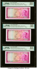 Iran Bank Melli 100 Rials ND (1951) Pick 50 Three Consecutive Examples PMG About Uncirculated 55 EPQ (3). HID09801242017 © 2022 Heritage Auctions | Al...