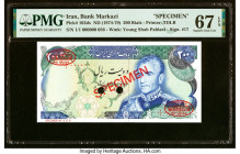 Iran Bank Markazi 200 Rials ND (1974-79) Pick 103ds Specimen PMG Superb Gem Unc 67 EPQ. Two POCs are noted on this example. HID09801242017 © 2022 Heri...