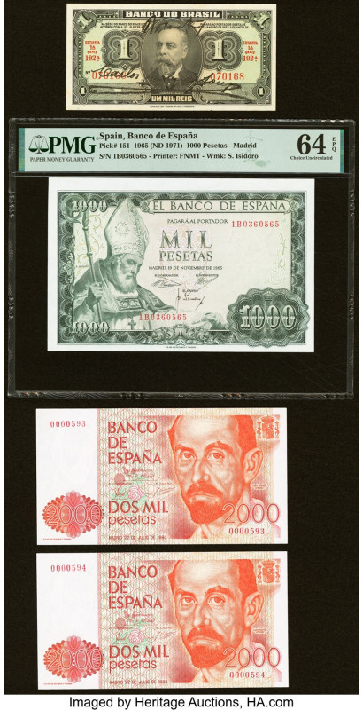 Spain Banco de Espana 1000 Pesetas 1965 (ND 1971) Pick 151 PMG Choice Uncirculat...