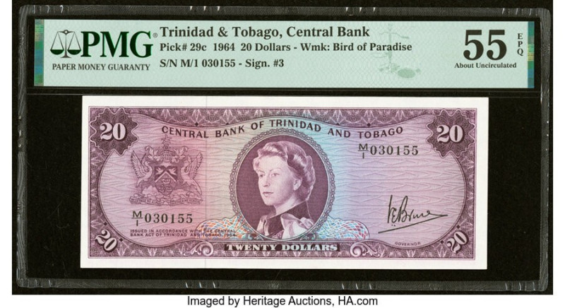 Trinidad & Tobago Central Bank of Trinidad and Tobago 20 Dollars 1964 Pick 29c P...