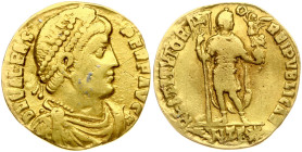 Eastern Roman Empire. Valens (364-378). Solidus 365 AD ANT, Antioch mint, officina S followed by star, RESTITVTOR REI PVBLICAE. Gold 3.32 g. Sear 1956...