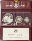 Albania. Set of 5 - 25 Lekë 1968 500th Anniversary of Skanderbeg's death and victory over the Turks. Silver. KM 49, 50, 52. With original box & certif...