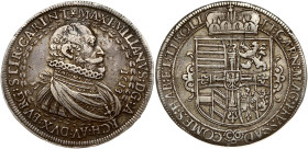 Holy Roman Empire, Tyrol. Archduke Maximilian (1612-1618). Taler 1613 Hall. Silver 28.20 g. Dav. 3317. Patina.
