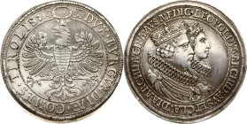 Holy Roman Empire, Tyrol. Leopold V (1626-1632) as archduke. 2 Taler ND (1626) Hall. Wedding with the Princess Claudia of Medici. Silver 57.74 g. Dav....