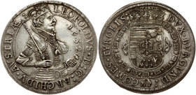 Holy Roman Empire, Tyrol. Archduke Leopold V (1626-1632). Taler 1632 Hall. Silver 28.82 g. Dav. 3338. Patina.