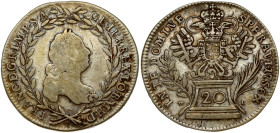 Holy Roman Empire. Franz I (1765-1780). 20 Kreuzer 1765 WI, Vienna. Silver 6.39 g. KM-2028. Patina.