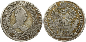 Holy Roman Empire. Maria Theresia(1740-1780). 20 Kreuzer 1765 Vienna. Silver 6.43 g. KM 1814. Patina.