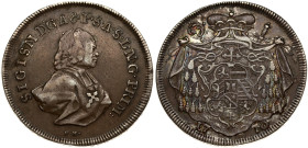 Holy Roman Empire, Salzburg. Sigismund III von Schrattenbach (1753-1771). Taler 1770 FM. Silver 27.72 g. Dav. 1261. Old patina.