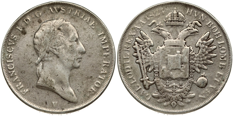 Austria, Venice. Franz II (1792-1835). Scudo 1824 V, Venice mint. Silver 25.46 g...