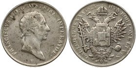 Austria, Venice. Franz II (1792-1835). Scudo 1824 V, Venice mint. Silver 25.46 g. Dav. 8. Tooled.