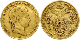 Austria. Ferdinand I (1835-1848). Ducat 1848 A. Gold 3.37 g. Fr. 481; KM-2262.