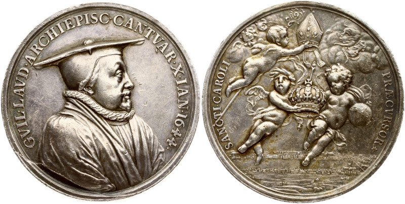 Great Britain. Medal 1644(1680) Archbishop William Laud. London mint, by J. Roet...